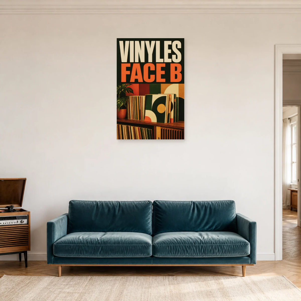 Affiche Collection de vinyles – Face B dans un salon - Art Virtuoso
