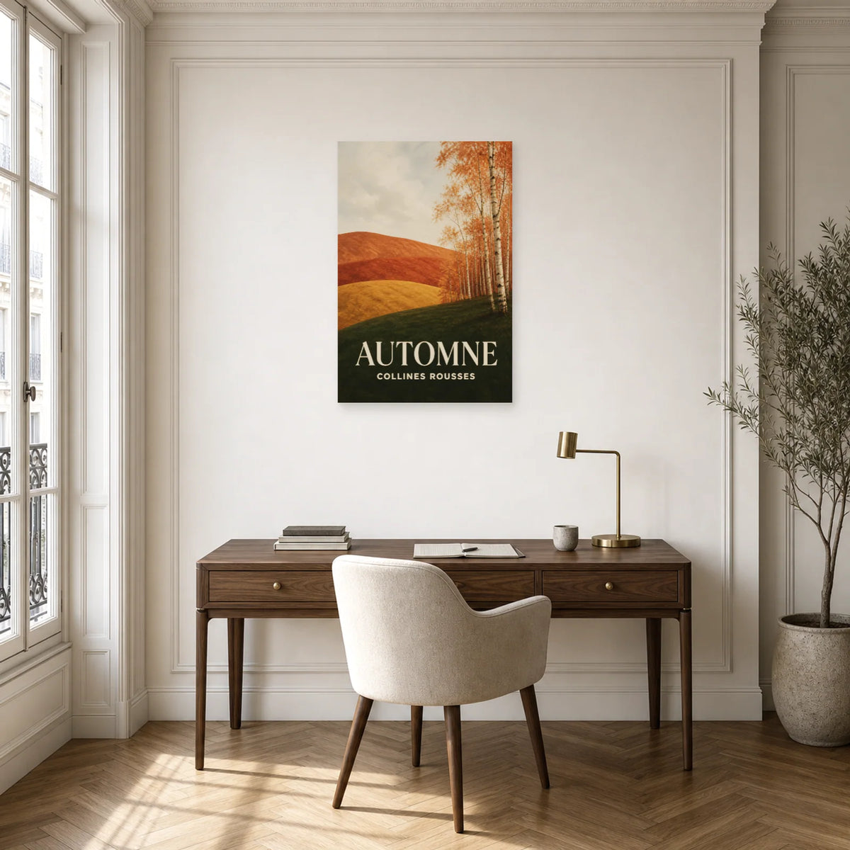 Affiche Automne - Collines rousses dans un bureau - Art Virtuoso