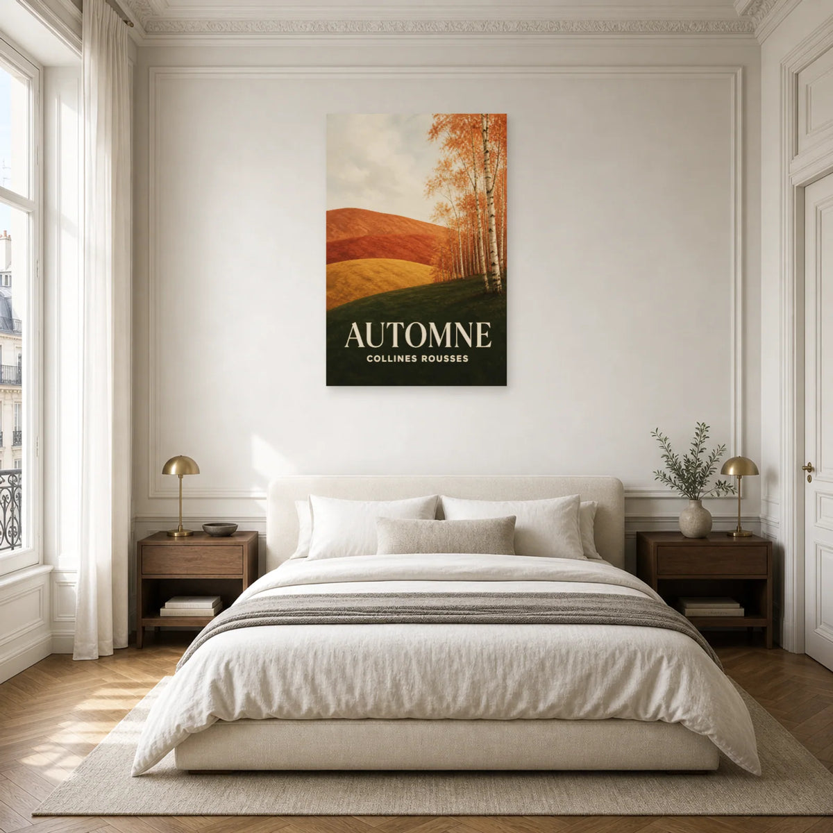 Affiche Automne - Collines rousses dans une chambre - Art Virtuoso