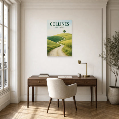 Affiche Collines - Route verte dans un bureau - Art Virtuoso