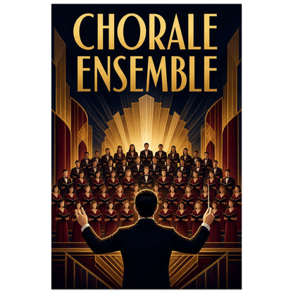 Affiche Concert chorale - Ensemble, affiche de chorale art deco symetrique verticale, format 30 × 45 cm