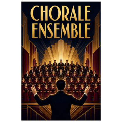 Affiche Concert chorale - Ensemble, affiche de chorale art deco symetrique verticale, format 60 × 90 cm
