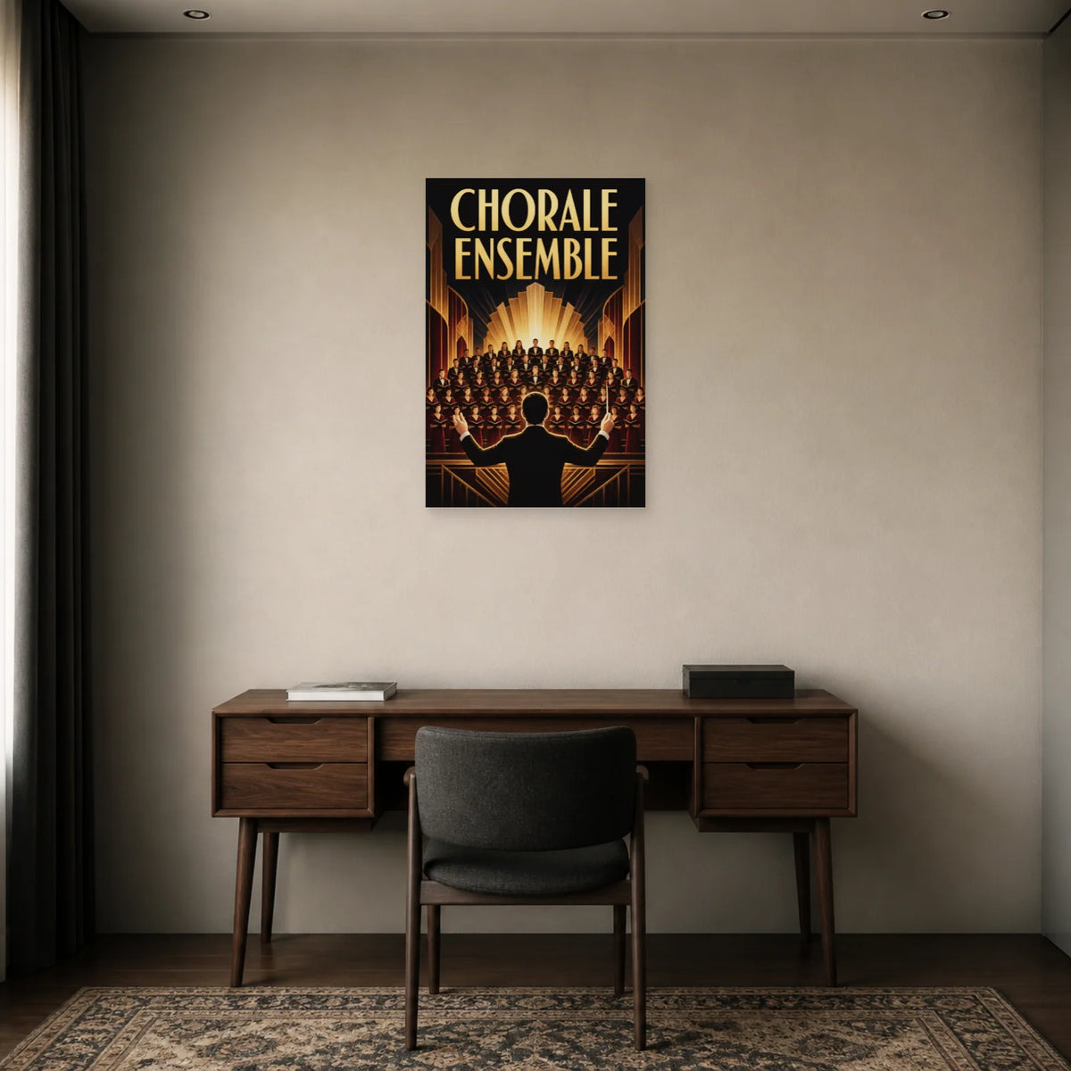Affiche Concert chorale - Ensemble dans un bureau - Art Virtuoso