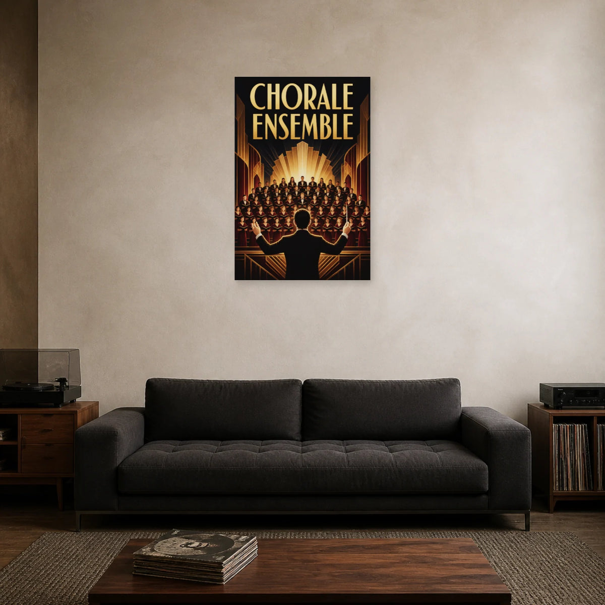 Affiche Concert chorale - Ensemble dans un salon - Art Virtuoso
