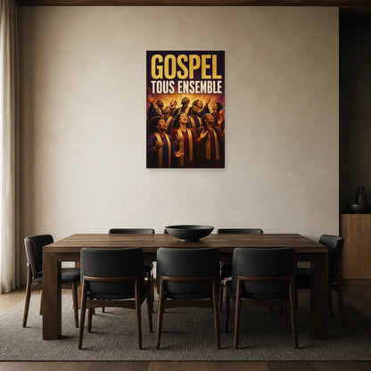 Affiche Concert gospel - Tous ensemble dans une salle à manger - Art Virtuoso