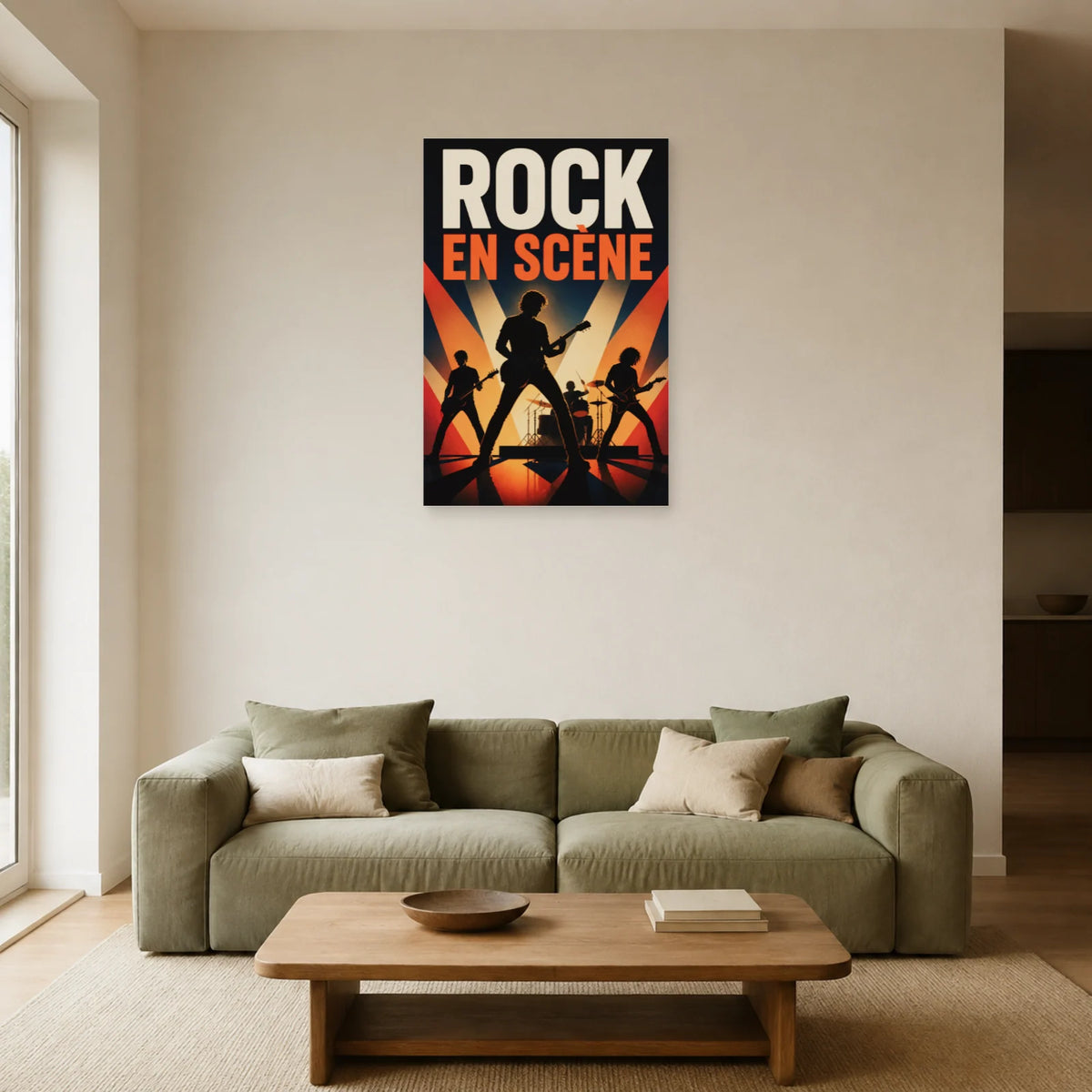 Affiche Concert rock - En scene dans un salon - Art Virtuoso