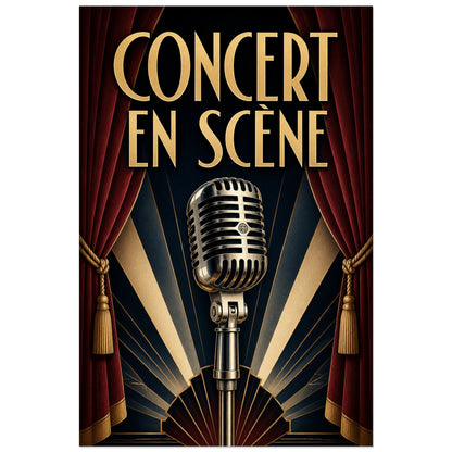 Affiche Concert vintage - En scene, affiche de concert art deco theatrale verticale, format 40 × 60 cm