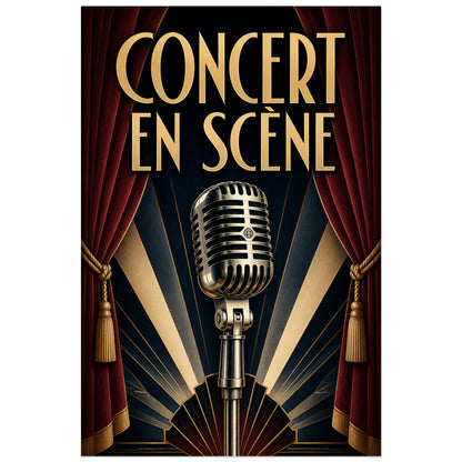 Affiche Concert vintage - En scene, affiche de concert art deco theatrale verticale, format 60 × 90 cm