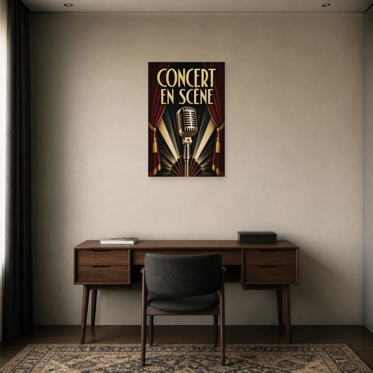 Affiche Concert vintage - En scene dans un bureau - Art Virtuoso