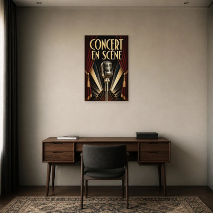 Affiche Concert vintage - En scene dans un bureau - Art Virtuoso