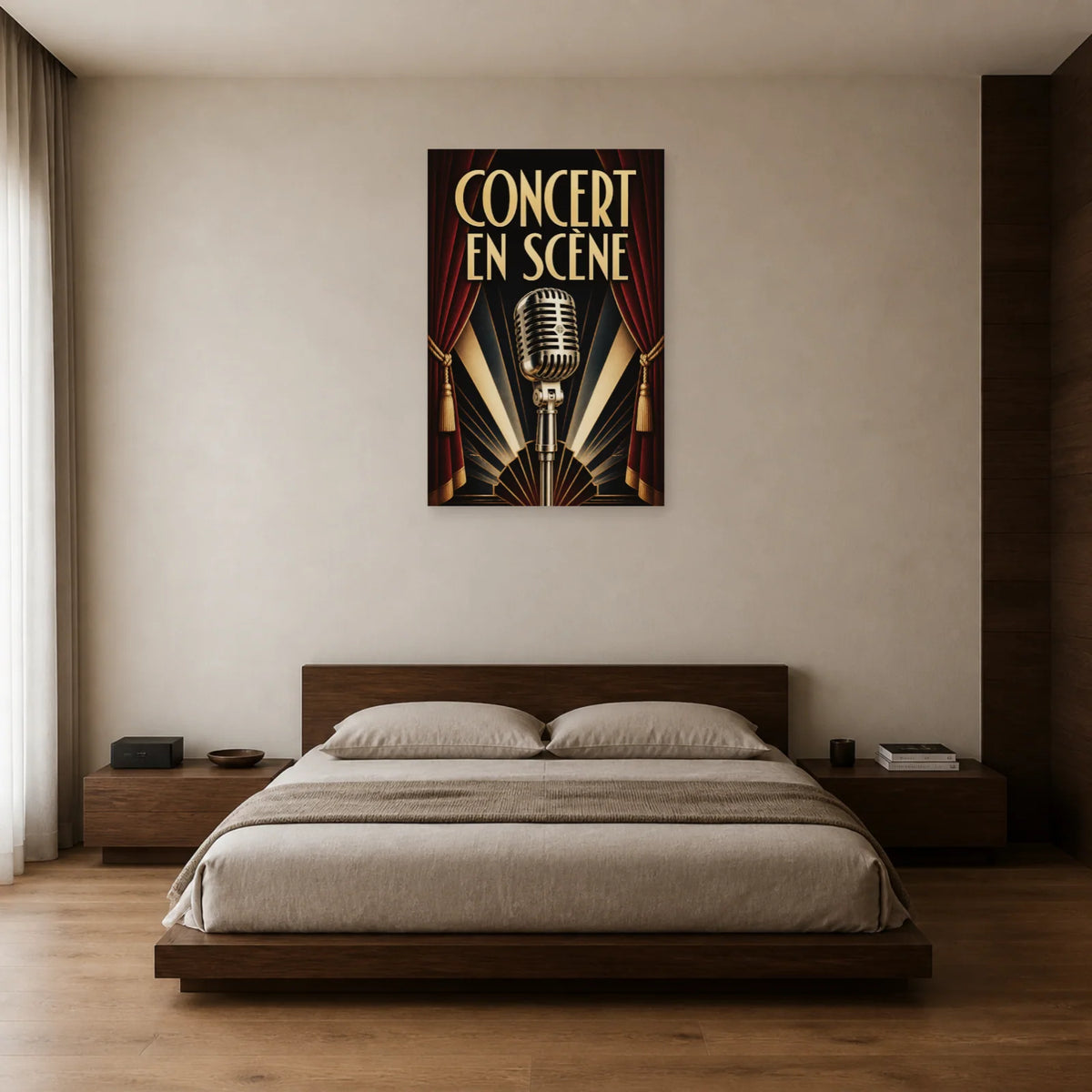 Affiche Concert vintage - En scene dans une chambre - Art Virtuoso