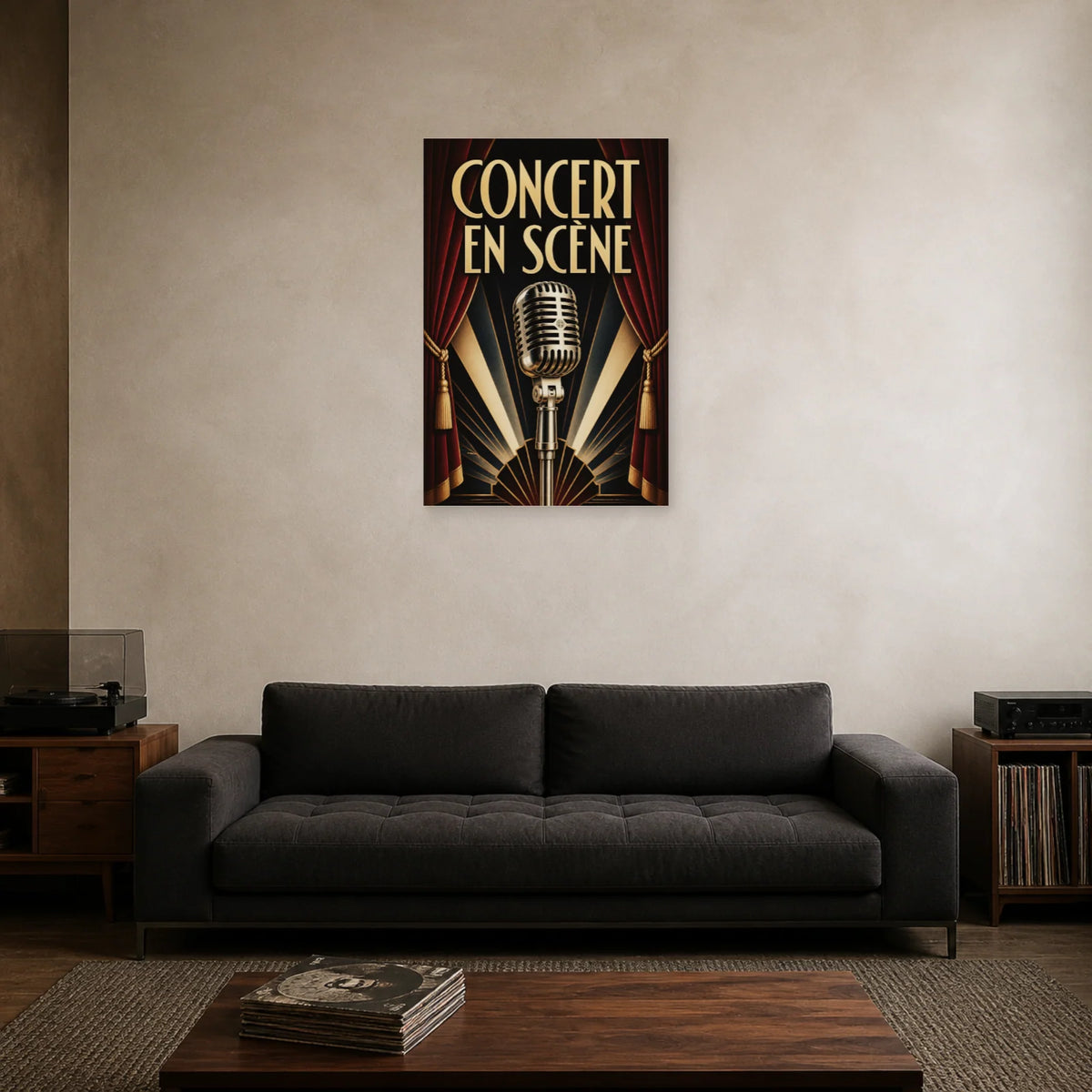 Affiche Concert vintage - En scene dans un salon - Art Virtuoso