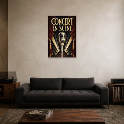 Affiche Concert vintage - En scene dans un salon - Art Virtuoso