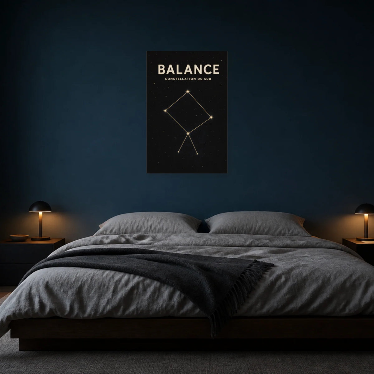 Affiche Balance – Constellation du Sud dans une chambre - Art Virtuoso