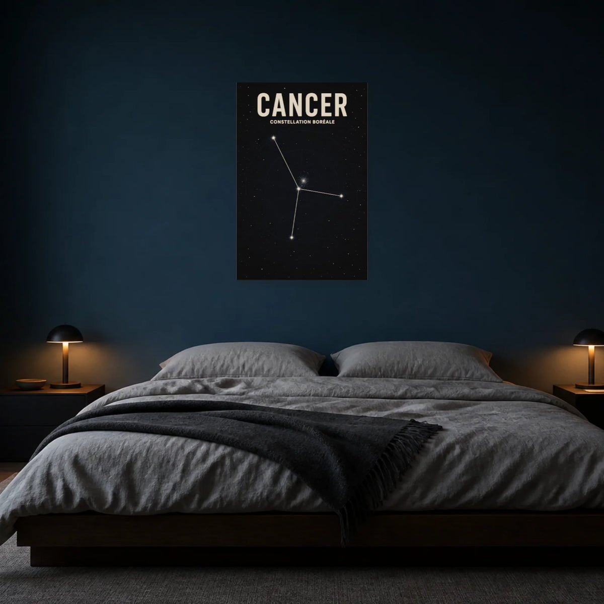 Affiche Cancer – Constellation Boréale dans une chambre - Art Virtuoso