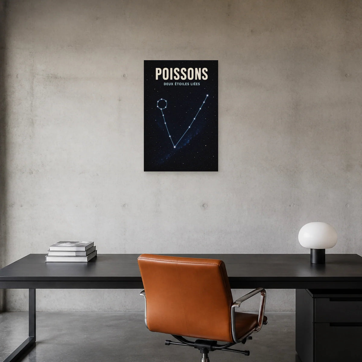 Affiche Poissons – Deux Étoiles Liées dans un bureau - Art Virtuoso