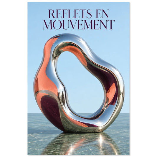 Affiche Reflets en mouvement 30 × 45 cm, boucle chromée