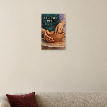 Affiche contemporaine – Le geste crée dans un salon - Art Virtuoso