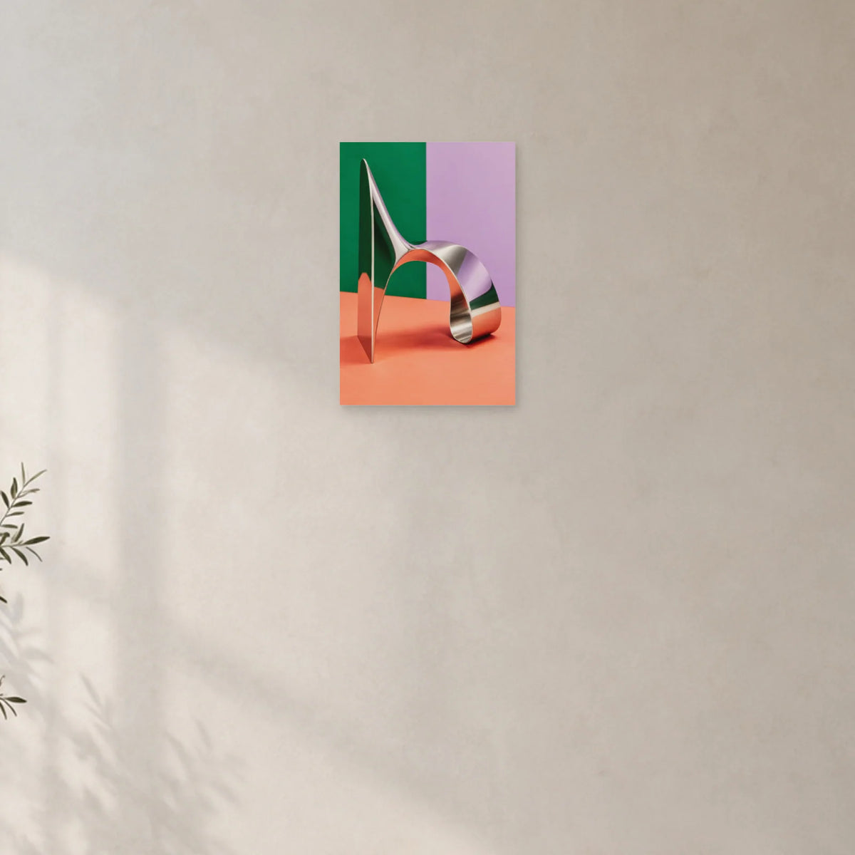 Affiche contemporaine – Métal plié et reflets dans un bureau - Art Virtuoso