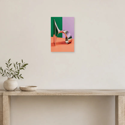 Affiche contemporaine – Métal plié et reflets dans une entrée ou un couloir - Art Virtuoso