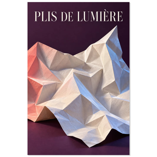 Affiche Plis de lumière 30 × 45 cm, feuille froissée ivoire