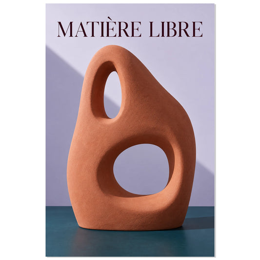 Affiche Matière libre 30 × 45 cm, silhouette corail ajourée