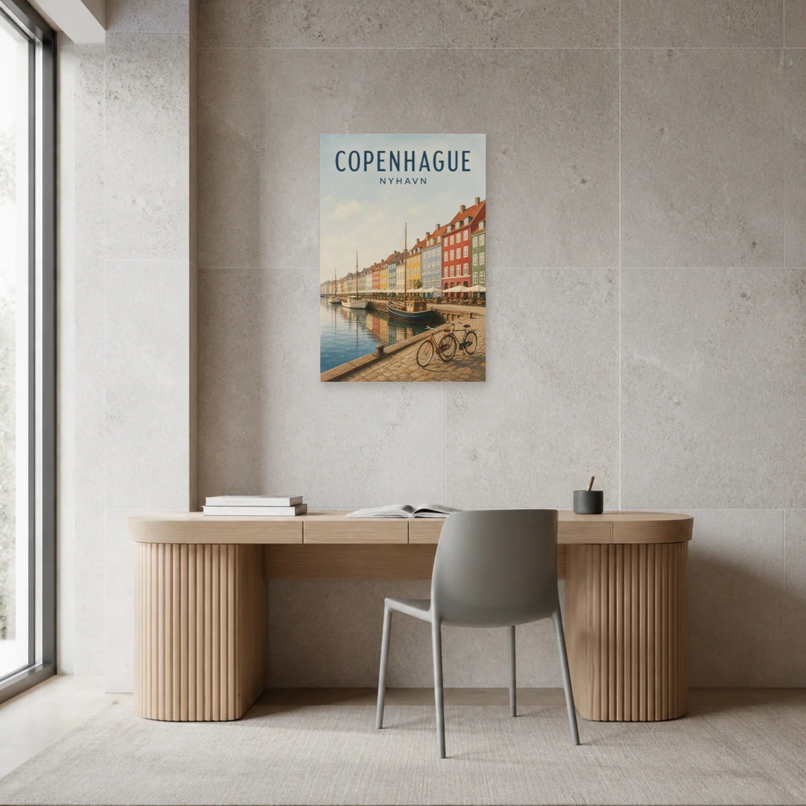 Affiche Copenhague – Nyhavn dans un bureau - Art Virtuoso
