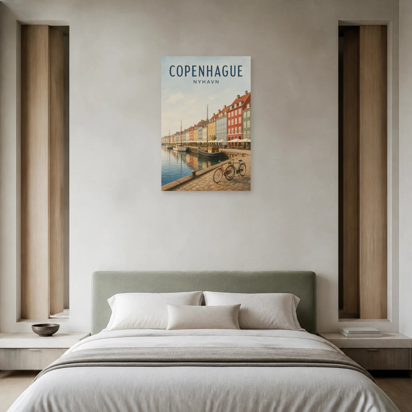 Affiche Copenhague – Nyhavn dans une chambre - Art Virtuoso