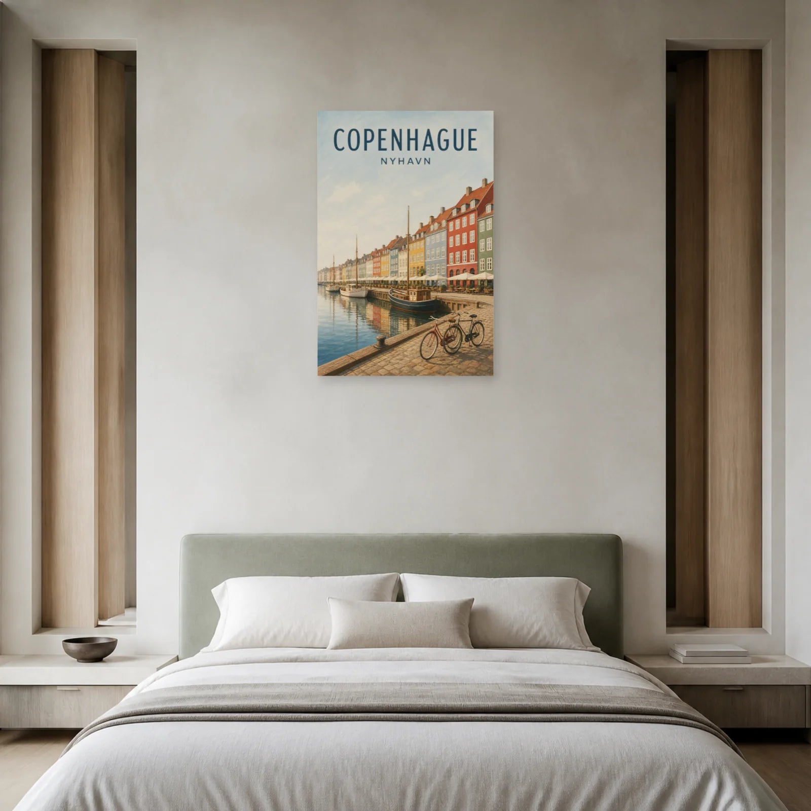Affiche Copenhague – Nyhavn dans une chambre - Art Virtuoso