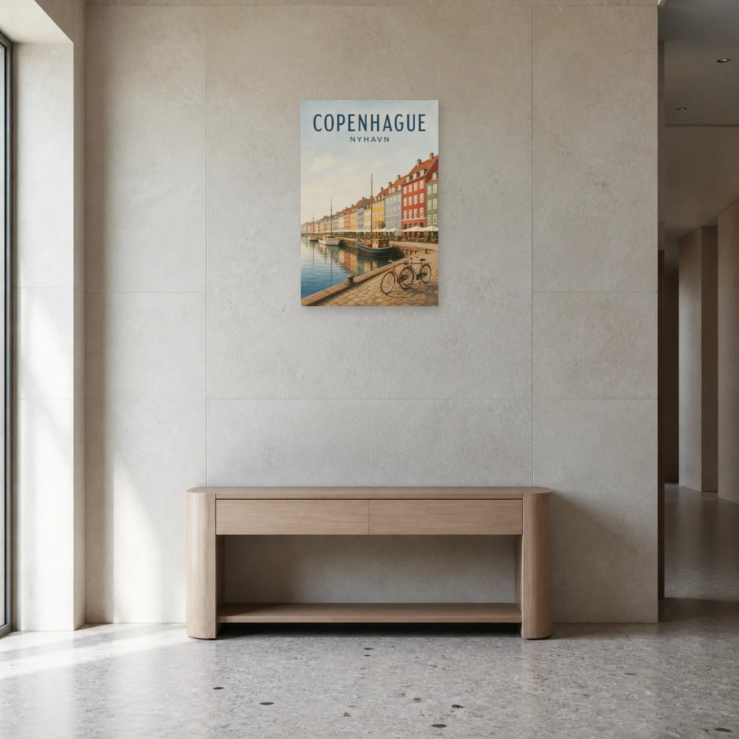 Affiche Copenhague – Nyhavn dans une entrée ou un couloir - Art Virtuoso