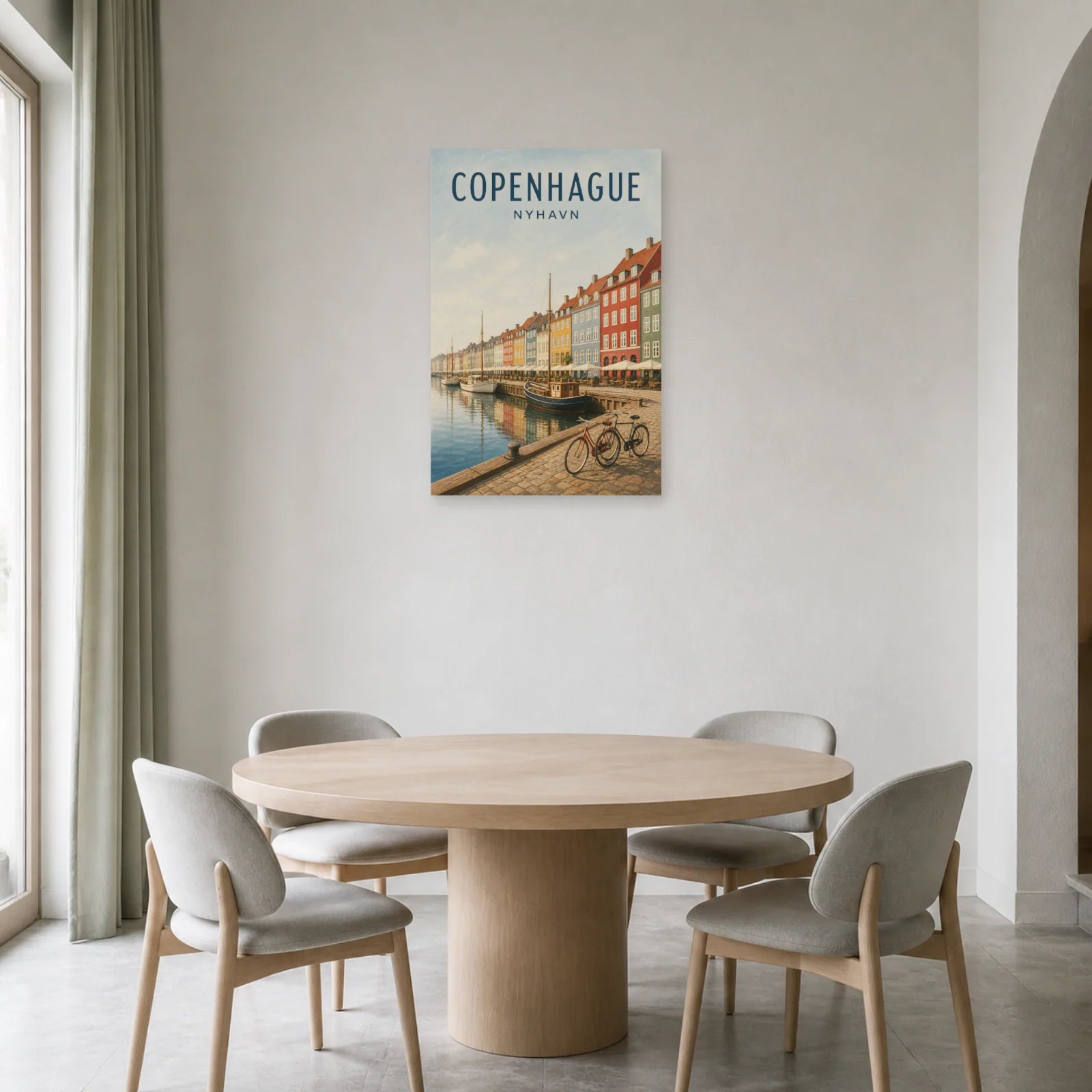 Affiche Copenhague – Nyhavn dans une salle à manger - Art Virtuoso