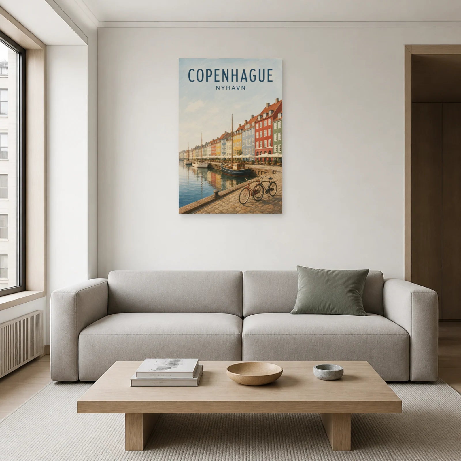 Affiche Copenhague – Nyhavn dans un salon - Art Virtuoso
