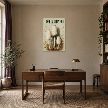 Affiche Coprin chevelu – Ombre et encre dans un bureau - Art Virtuoso