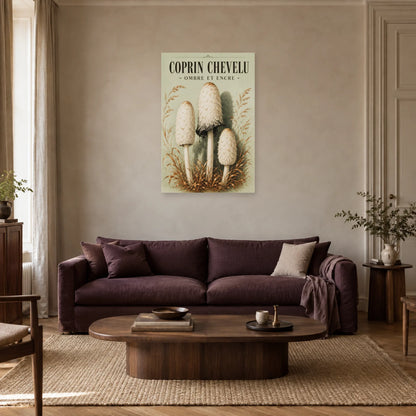 Affiche Coprin chevelu – Ombre et encre dans un salon - Art Virtuoso