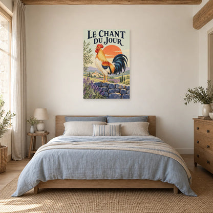 Affiche Coq - Le chant du jour dans une chambre - Art Virtuoso