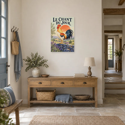 Affiche Coq - Le chant du jour dans une entrée ou un couloir - Art Virtuoso