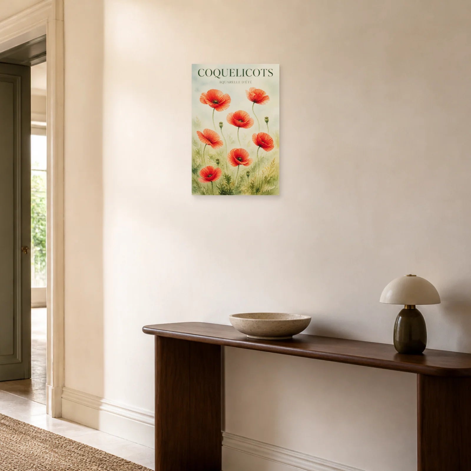 Affiche Coquelicots – Aquarelle d’Été dans une entrée ou un couloir - Art Virtuoso