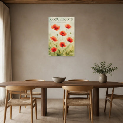 Affiche Coquelicots – Aquarelle d’Été dans une salle à manger - Art Virtuoso