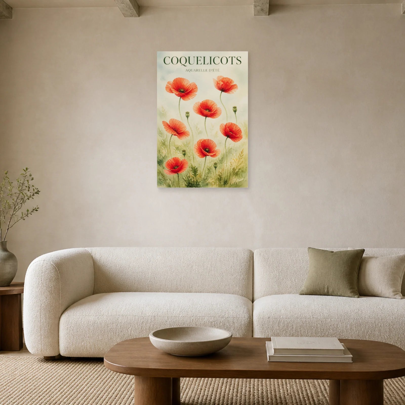 Affiche Coquelicots – Aquarelle d’Été dans un salon - Art Virtuoso