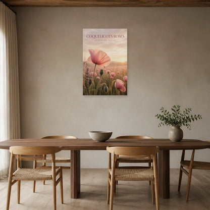 Affiche Coquelicots Roses – Lueur du Matin dans une salle à manger - Art Virtuoso