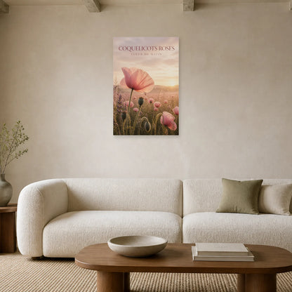 Affiche Coquelicots Roses – Lueur du Matin dans un salon - Art Virtuoso