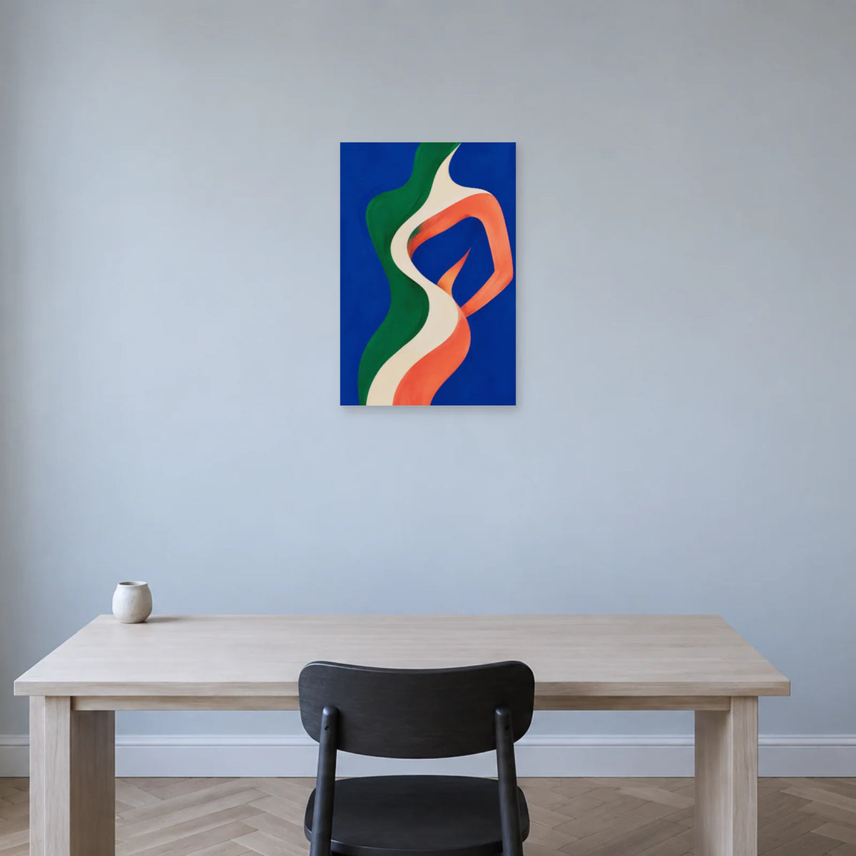 Affiche Corps abstrait, rubans de lumière dans un bureau - Art Virtuoso
