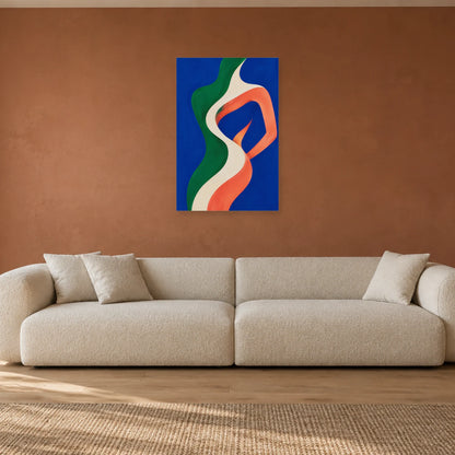 Affiche Corps abstrait, rubans de lumière dans un salon - Art Virtuoso