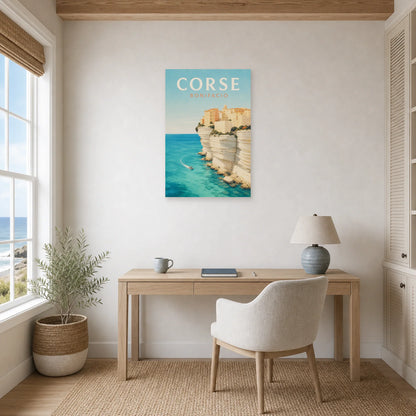 Affiche Corse – Bonifacio dans un bureau - Art Virtuoso
