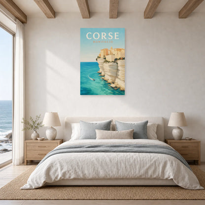 Affiche Corse – Bonifacio dans une chambre - Art Virtuoso