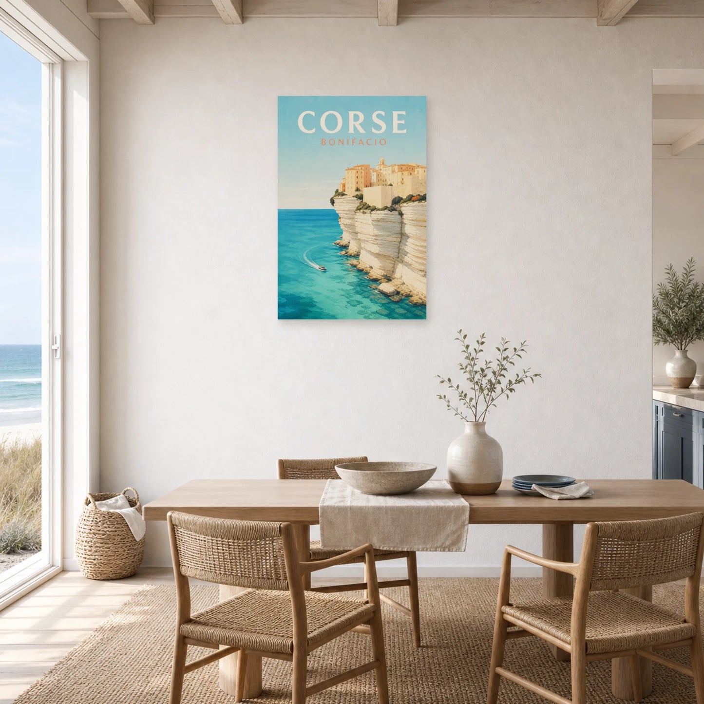 Affiche Corse – Bonifacio dans une salle à manger - Art Virtuoso