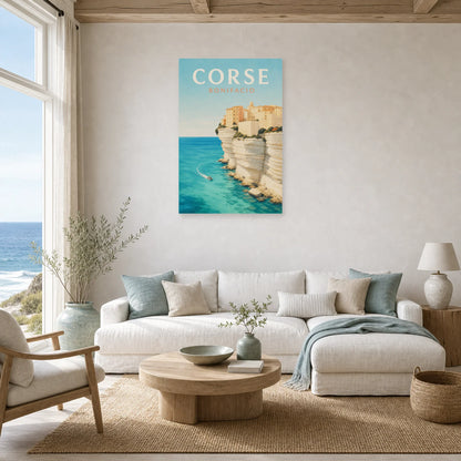 Affiche Corse – Bonifacio dans un salon - Art Virtuoso