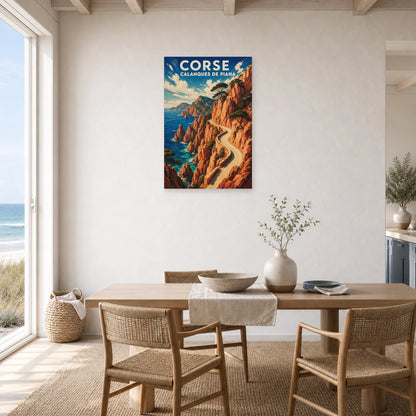 Affiche Corse – Calanques de Piana dans une salle à manger - Art Virtuoso