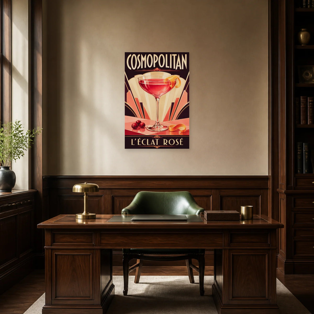 Affiche Cosmopolitan, l’éclat rosé dans un bureau - Art Virtuoso