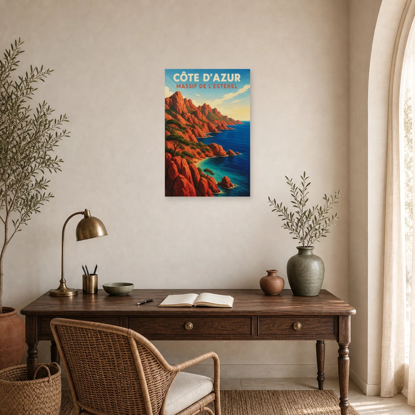 Affiche Côte d’Azur – Massif de l’Estérel dans un bureau - Art Virtuoso